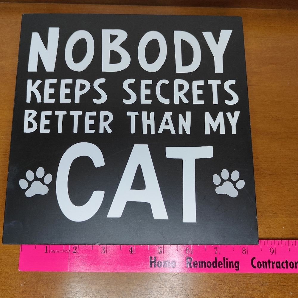 Hobby Lobby Wooden Cat Sign, 8x8